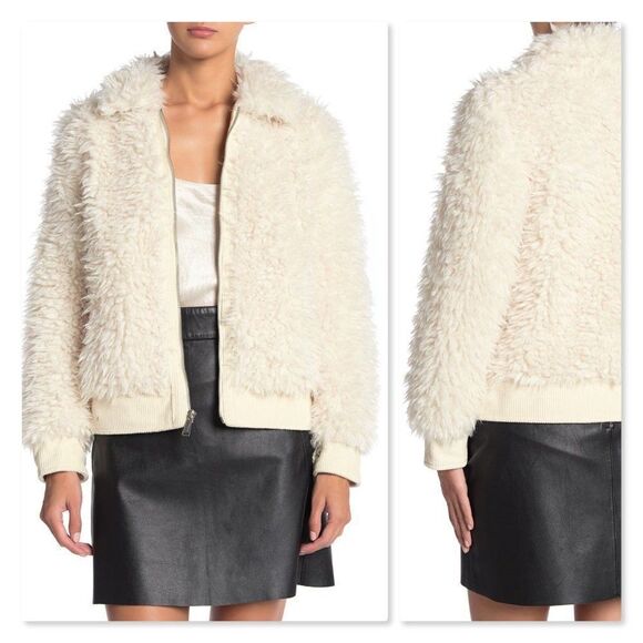 NEW BCBGeneration Zip Front Faux Fur Jacket sz XL